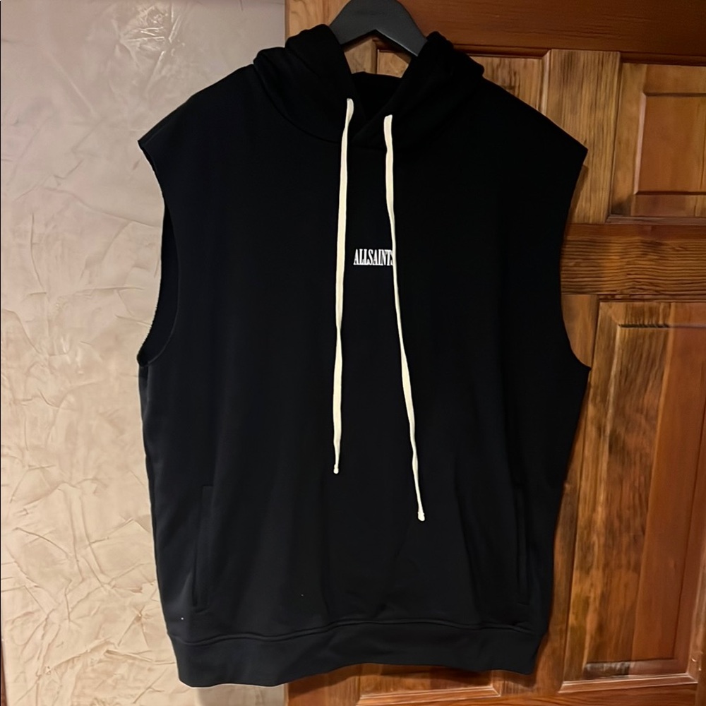 AllSaints Black Sleeveless Hoodie